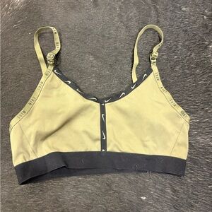 Nike Khaki Green Sports Bra with Black Details